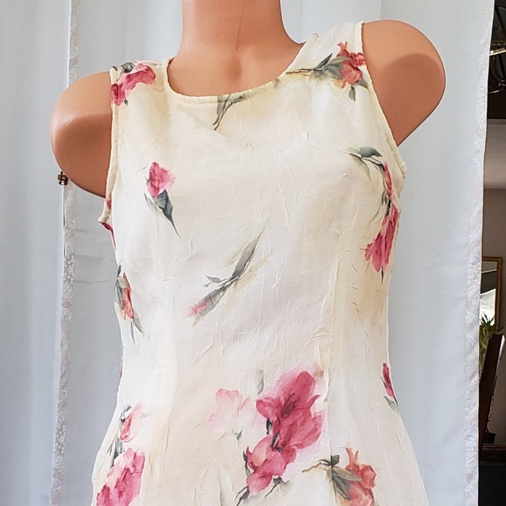 Rose Dress with sewn-in slip.